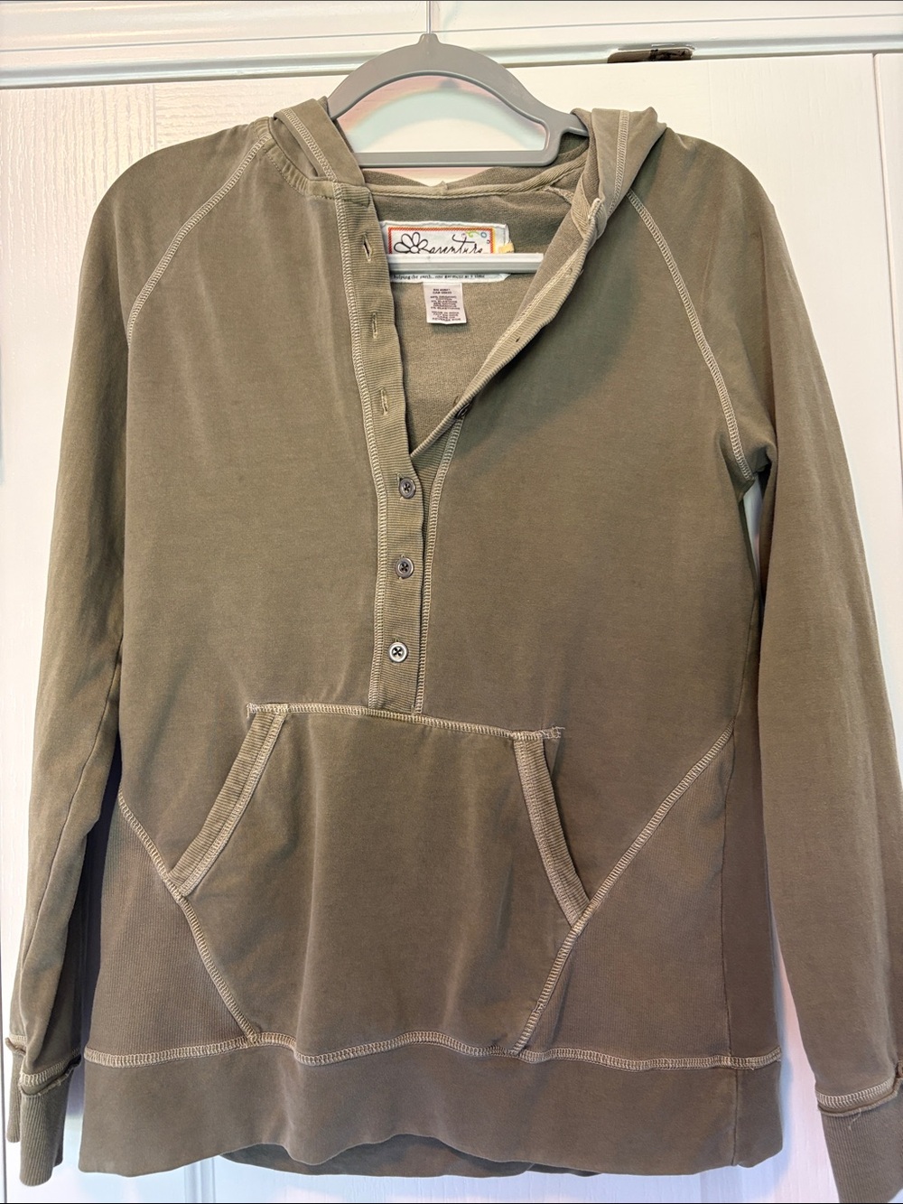 Aventura Olive Green Hoodie Henley